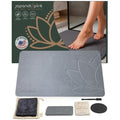 Stone Bath Mat for Bathroom – Diatomaceous Earth Bath Mat, Quick Dry Bathroom Stone Mat, Non Slip Bath Stone Mat 23.6”×15.4” | West Lotus by JapandiSpirit - color: West Lotus