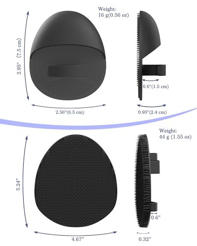 Manmihealth Silicone Back Scrubber (Thick Bristles) & Bath Glove & Face Brush Set (3PCS), Super-Exfoliating & Lathering Body Scrubber, Shower Brush, Face Scrubber Combination, with a Free Hook (Black) - color: Black, size: Thick Bristles Set