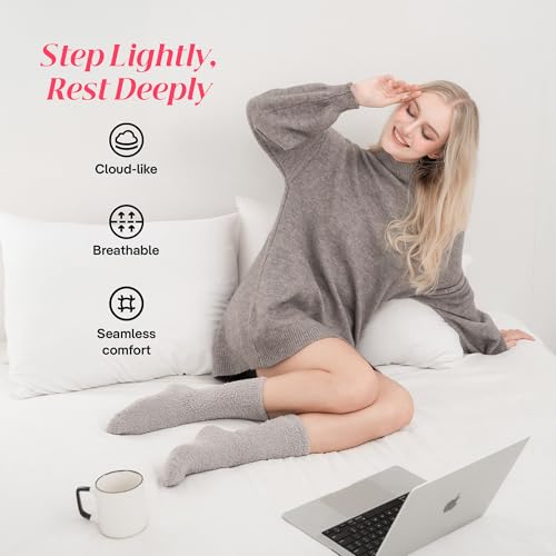 CoolMate Cozy Soft Cloud Socks, Fuzzy Socks for Women - color: A.03 - Grey