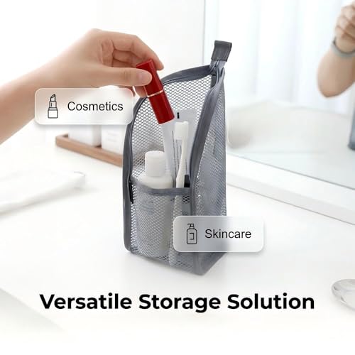 Fauppt Portable Lightweight Travel Toiletry Bag Standing Toiletry Bag,2026 EVA Mesh Cosmetic Waterproof Bag Travel Essentials (White*2) - color: White*2