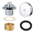 Artiwell Push & Lock Tub Trim Set with Single-Hole Overflow Faceplate, Bathtub Conversion Kit Assembly with Conversion Bar, Universal Fine/Coarse Thread, No Putty Installation (Chrome Plated) - color: Chrome Plated