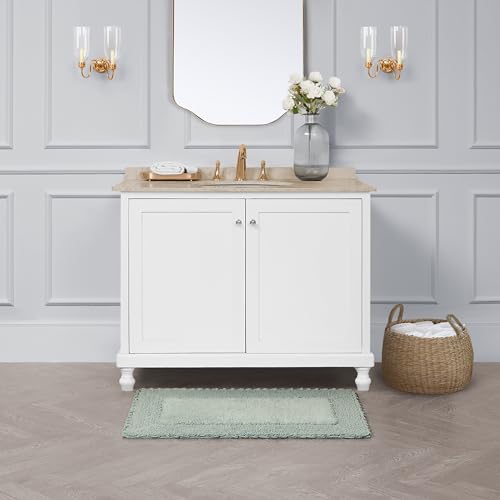 Laura Ashley Ruffle Border 100% Cotton Bath Rug, Green, 20"x 34" - color: Sage Green, size: 1'8" x 2'10" (Rectangular)