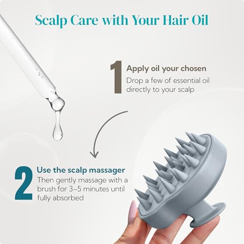 HEETA Scalp Massager 2 Pack for Hair Growth, Soft Silicone Bristles to Remove Dandruff and Relieve Itching, Scalp Scrubber for Hair Care Relax, Shampoo Brush for Wet Dry Use, New Grey & Beige - color: 01- New Grey & Beige