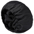Shower Cap for Women Black Bath Cap, Reversible Large Waterproof Adjustable Shower Caps Terry Lining & Elastic Band Stretch Hem Hair Hat - color: BLACK