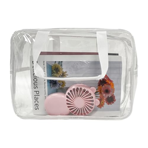 Large Clear Transparent Gift Pouch Wash Travel Makeup Cosmetic Bag with Handle for Travel Bathroom Toiletry Organizer (Clear) - color: clear