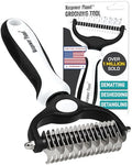 Maxpower Planet Pet Grooming Brush - Double-Sided Undercoat Rake for Dogs and Cats, Extra Wide, Reduces Shedding by 95%, White - color: White, size: Large