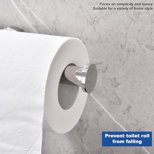 TASTOS Polished Chrome Toilet Paper Holder SUS304 Stainless Steel, Modern Round Tissue Roll Holders Wall Mount, Toilet Paper Roll Dispenser Bathroom 5 inch TP Holder for Kitchen Washroom - color: Polished Chrome