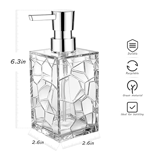 YAUKPH 2 Pack Clear Rust Proof Soap Dispenser | Acrylic material for bathroom and kitchen countertops - color: 2 Pack Clear
