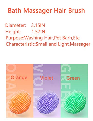 Aroveea Hair Scalp Brush Dandruff Cleaning Brush Shower Scalp Shampoo Brush Scalp Massager Pack of 4 (Orange and Violet) - color: Orange and Purple