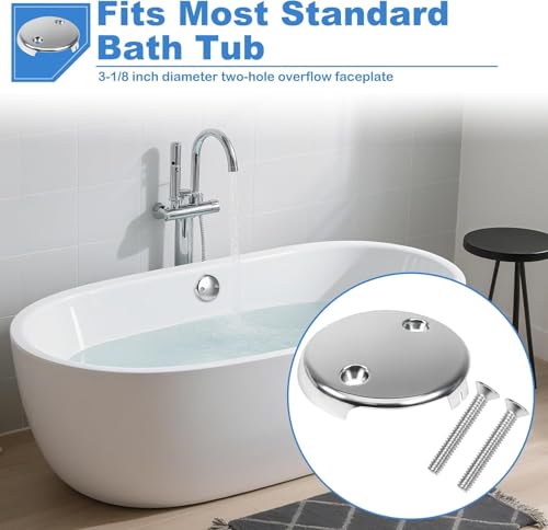 Overflow Faceplate Tub Drain Trim Kit (Silver 2) - color: Silver 2