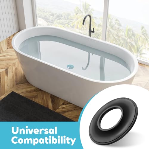 5 PCS Universal Tub Stopper Gasket, Replaces Stoppers Bathtub Drain Gaskets, High Elastic Rubber Seal Tub Stopper Gaskets for Tubs Drain Assemblies (Black)