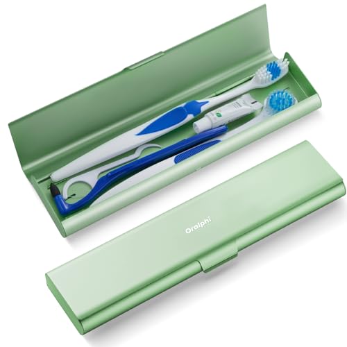 Wider Aluminum Toothbrush Travel Case, Portable Travel Toothbrush Holder, Durable Manual Toothbrush Box Container for Traveling, Bathroom, Camping, Business Trip, Green - color: Green, size: 1 Pack (Large)