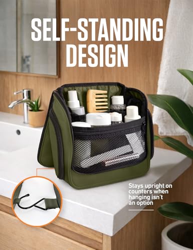 VENTURE 4TH Hanging Travel Toiletry Bag for Women & Men – Large Toiletry Organizer with 18 Compartments, Removable TSA Pouch, Travel Wash Bag for Toiletries, Makeup & Shaving Kit (Forest Green) - color: Forest Green