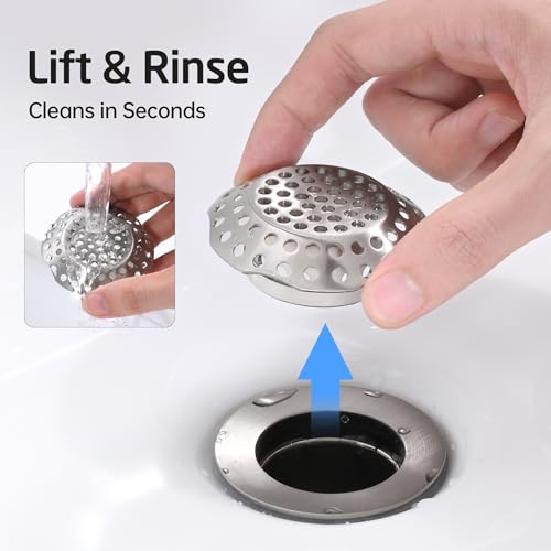 KES Faster Drainage Bathroom Sink Drain Without Overflow, Anti-Clog Open Grid Design, Detachable Strainer, Brushed Nickel Vessel & Vanity Drain, Stainless Steel & Brass, S2020D-BN - color: Brushed Nickel