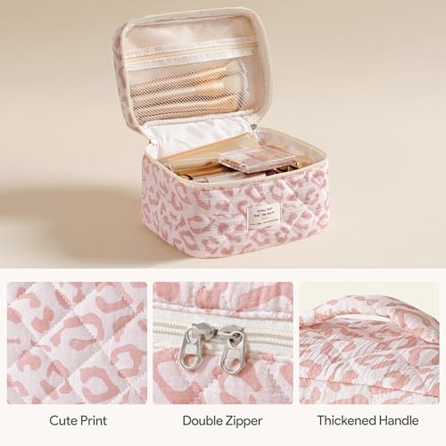 HBselect Quilted Makeup Bag, 3PCS Cotton Large Travel Makeup Bag, Cute Floral Coquette Make up Bag Cosmetic Bag Toiletry Bag for Women Girls - color: A-3PCS-Floral 29