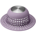 Aluvor Shower Drain Hair Catcher Bathtub Drain Cover Sink Drain Protector | Bathroom Sink & Bathtub Drain Strainer for Pop-Up & Regular Drains, Silver Purple - color: Silver Purple
