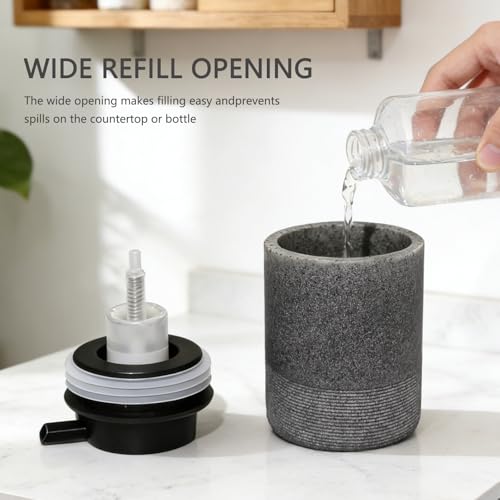 Resin Foaming Soap Dispenser, 11 OZ Bathroom & Kitchen Foam Soap Dispenser, Easy Press Pump, Refillable Hand Soap Dispenser, Modern Decor (Gray) - color: Gray