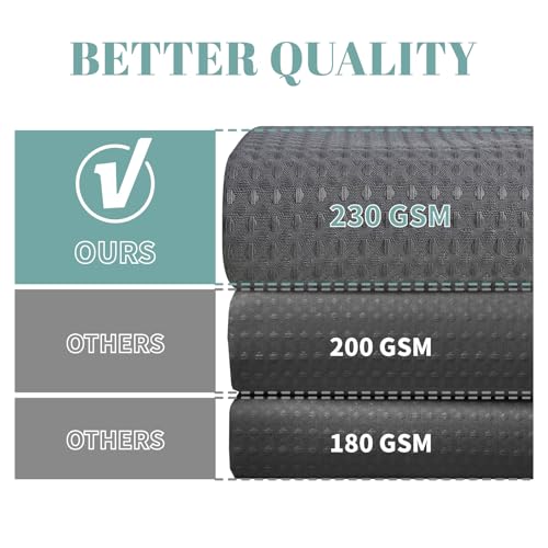 eachope Charcoal No Hook Waffle Weave Shower Curtain with snap-in Liner Replacement, 230GSM Waterproof Fabric Hotel Shower Curtain Set for Bathroom, Through Mesh Top Window,60Wx74H - color: Charcoal, size: 60"W x 74"L (Pack of 1)