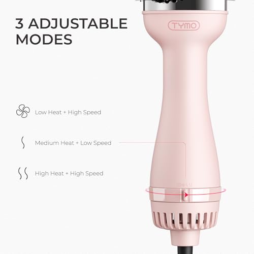 TYMO Hair Dryer Brush Blow Dryer Brush in One, 4 in 1 Ionic Hairdryer and Styler Volumizer with Oval Titanium Barrel, Hot Air Straightener for Smooth Frizz-Free Blowout, Pink, 2.85 Inch - color: Pink, size: 2.85 Inch