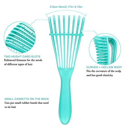 2 Pieces Detangling Brush for Afro America/African Hair Textured 3a to 4c Kinky Wavy/Curly/Coily/Wet/Dry/Oil/Thick/Long Hair, Knots Detangler Easy to Clean (Black, Green) - color: Black, Green
