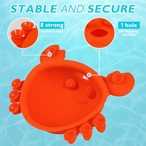 Bathtub Overflow Drain Cover Tub, Silicone Bathroom Overflow Drain Cover, Adds Inches of Water for Deeper &Warmer Bath, Orange Crab