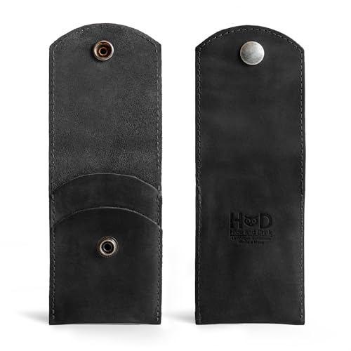 Hide & Drink, Double Nail Clipper Case, Beauty & Personal Care, Commuter and Nomad, Grooming Case, Home & Travel Essentials, Manicure Kit Storage, Full Grain Leather, Handmade (Charcoal Black) - color: Charcoal Black