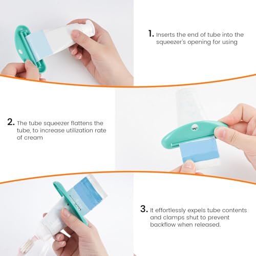 LOVEINUSA 6 PCS Toothpaste Tube Squeezer Dispenser, Tooth Paste Roller | Squeezer Holder for Saving Toothpaste Facial, Cleanser Creams, Multicolor - color: 6pcs