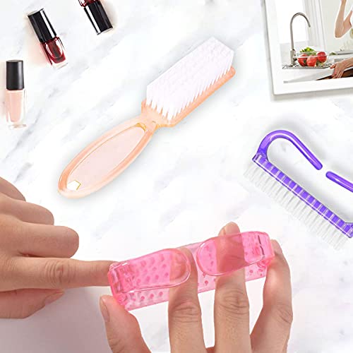Handle Grip Nail Brush, Nail Cleaning Brushes Pedicure Scrubbing tool, Toes Fingernail Brush Scrub Cleaner kit for Men and Women 8 Pack (Multicolor) - color: Multicolor-8Pack