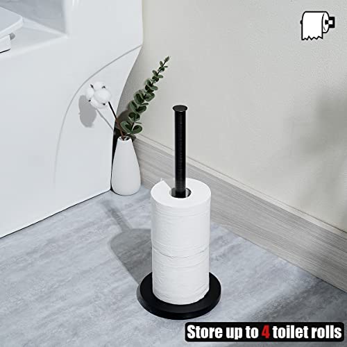 JQK Toilet Paper Storage Stand Oil Rubbed Bronze, 304 Stainless Steel Thicken 0.8mm Tissue Reserve Holder Dispenser for Bathroom, ORB, TPS180-ORB - color: Oil Rubbed Bronze & Black Base