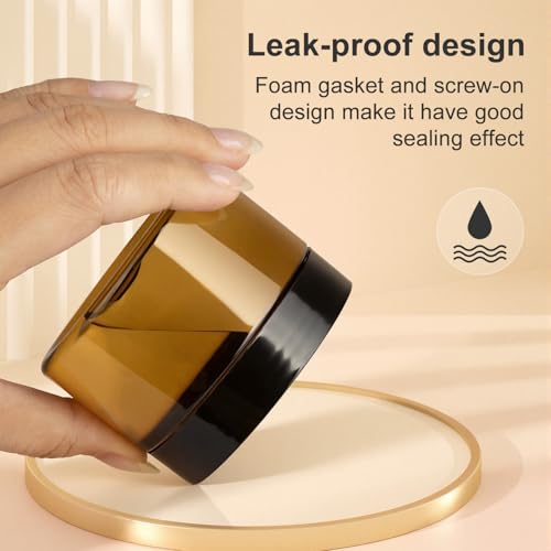 Loretoy 36 Pack 4 OZ Plastic Jars with Lids, BPA Free, Reusable, Refillable Transparent Cosmetic Containers for Bath Salts, Cosmetics, Powders, Beauty Product and Small Accessories, Brown - color: Brown, size: 4 Ounce