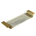 Acrylic Bathtub Tray Caddy with Non-Slip Base, Reading Rack, Tablet Holder, Cellphone Tray, Wine Glass Holder & Gold Brushed Handles (27.6" Retractable) - size: Ripple+retractable-27.6"