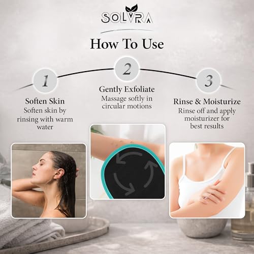 Exfoliating glove for Shower & Exfoliating body scrubber – 100% Vegan Viscose Kessa Mitt for Dead Skin Removal, Self-Tan Fade & Keratosis Pilaris –Dual-Texture Glove for Spa & Massage (1 Pack Black) - color: Pack of 1 - Black with Green Border