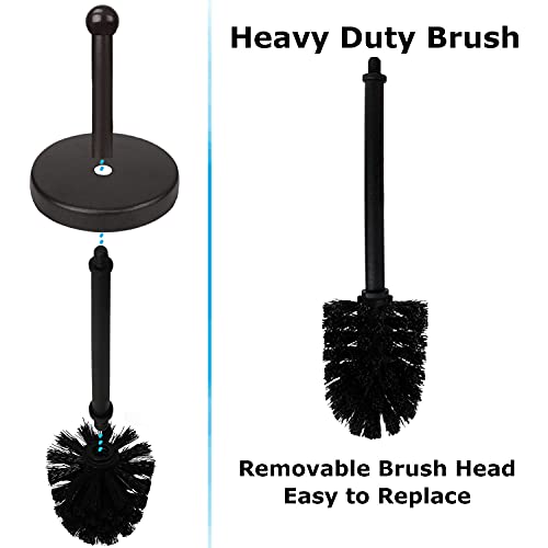 Blue Donuts Toilet Brush and Holder - Cleaning Bowl Cleaner, Stainless Steel, Oil Rubbed Bronze - color: Bronze