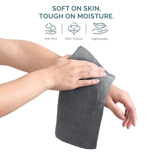 Casa Platino Wash Cloths Pack of 12-100% Cotton Washcloths for Daily use - 13"x13"- Soft, Gentle on Skin, Durable Stitching & Absorbent - Designed for Everyday Showers and Cleansing - Cool Grey - color: 01: Cool Grey, size: 12 Piece Wash Cloth