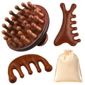 ProSuites 3 Pcs Wooden Head Scalp Massager Comb, Head Massage Tool for Relaxation Hair Gua Sha Comb - color: Wooden Color 1