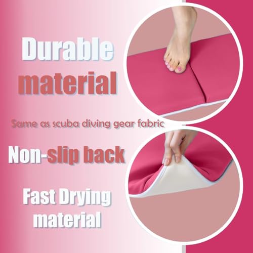 Bath Kneeler –8 Suction Cups & 1.5" Padding.Certified Non Toxic Bath Kneeling Pad for Bath Tub & 5 Bath Toy Organizer. Fast Dry Baby Bath Kneeler and Elbow Rest Pad Set by Supa Ant-Pink. - color: Pink With White Pockets