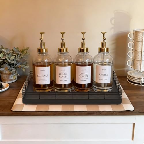 Bathroom Vanity Tray, 13" x 8" Oak Decorative Wooden Tray for Countertop | Large Bathroom Vanity Organizer, Rectangular Wood Tray for Perfume, Skincare & Storage, Vanity Dresser Counter Decor, Black - color: Black, size: 13" x 8" x 2"