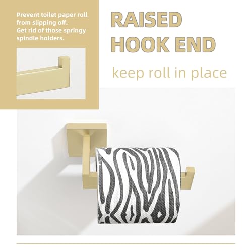 Angle Simple Toilet Paper Holder, SUS304 Stainless Steel Bathroom Tissue Holder, Open Arm Paper Roll Hanger Wall Mount, Brushed Gold - color: Brushed Gold