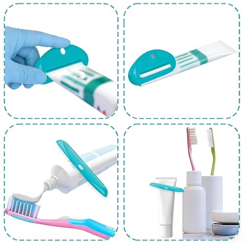 4 Pack Toothpaste Tube Squeezer - Hanging Toothpaste Roller Dispenser with Clips, Toothpaste Saver and Organizer for Bathroom, Kitchen, Travel