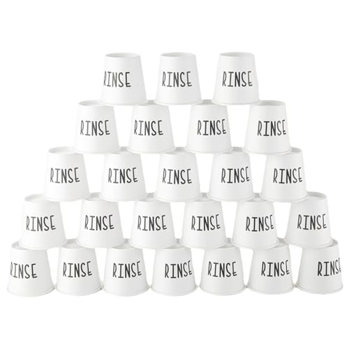 100 Mouthwash Cups, 3 oz Bathroom Cups with the Cute Word RINSE, Bathroom Cup That Enhances the Bathroom's Charm.