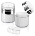 2Pack 30ml Airless Pump Jar - 1.0 Oz Moisturizer Pump Dispenser, Travel Lotion Container Vacuum Bottle for Skincare, Thick Moisturizer - size: 1 Ounces, style: 2 JARS
