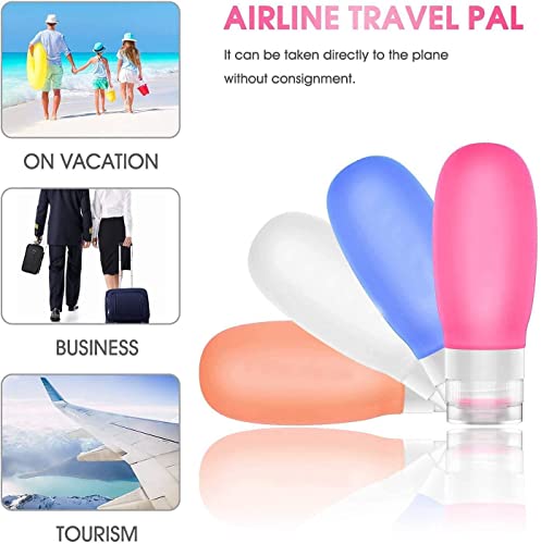17 Pack Travel Bottles, TSA Carry On Containers, 3oz Leak Proof Travel Accessories Toiletries,Travel Shampoo And Conditioner Bottles, Travel Essentials, Squeezable Silicone Lotion Liquids Tubes - color: blue-17 Pack