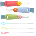 3 in 1 Cup Lid Cleaning Brush Set - Portable Straw Cleaner Tool Car Crevice Cleaner Brush Set for Bottle Gap Tight Spaces - Multifunctional Car Cleaning Brushes Cup Mouth Scrubber (1Set)