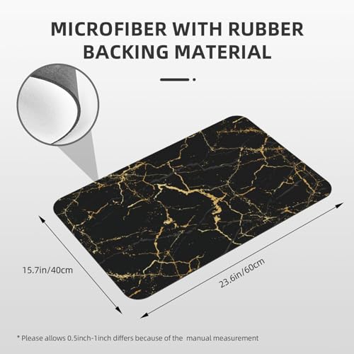 Black Marble Print Bath Mat Rugs 15.7x23.6 in, Diatomaceous Earth Bathroom Rug Fit Under Door Rubber Non-Slip Absorbent Bathroom Mat for Bathroom Kitchen Floor, Tub and Shower Sink - color: Marble #04