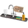 24 Inch Silicone Faucet Mat for Kitchen Sink Longer Splash Guard Behind Faucet Fast Draining 5° Slope Sink Protector Water Catcher Draining Mat Black - color: Black, style: 24 Inch