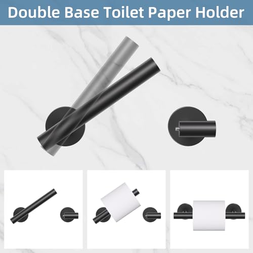10 Pieces Matte Black Bathroom Hardware Accessories Towel Bar Set Black Towle Racks for Bathroom Wall Mounted Stainless Steel Toilet Paper Holder Towel Holder Kit - color: Matte Black, size: 10 Pieces A