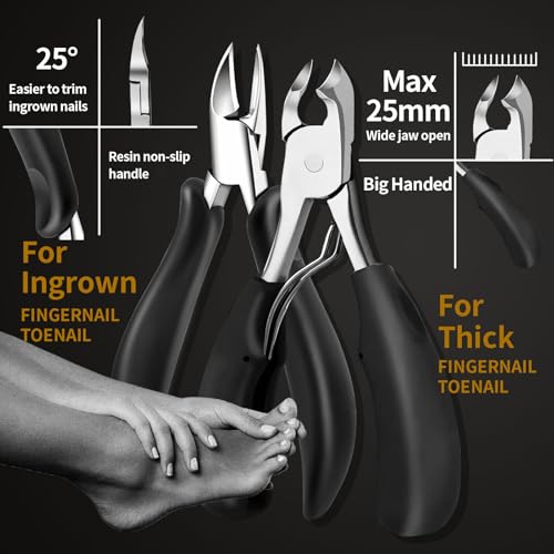 EBEWANLI Professional Nail Grooming Kit, Podiatrist Pedicure Kits Stainless Steel Nail Clipper Personal Care Tools with Travel Bag, Gift for Seniors, Men