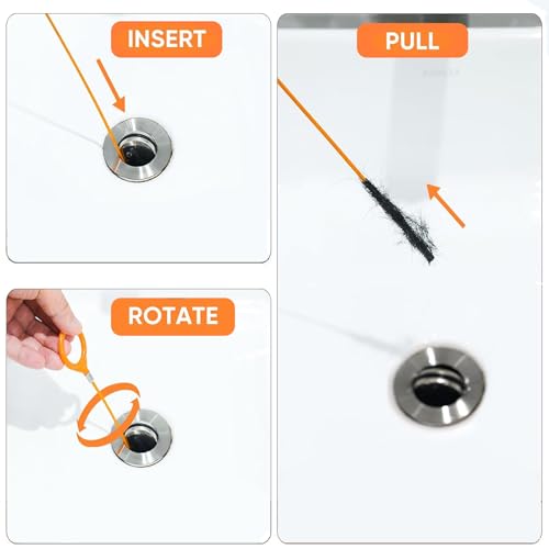 Drain Snake，Plumbing Drain Clog Remover, Gutter Cleaning Tools for Toilet Shower Kitchen Bathroom Tub, Clogged Drains Opener Cleaning Tool, Flexible Grabber Claw Pick Up Reacher （76 in）