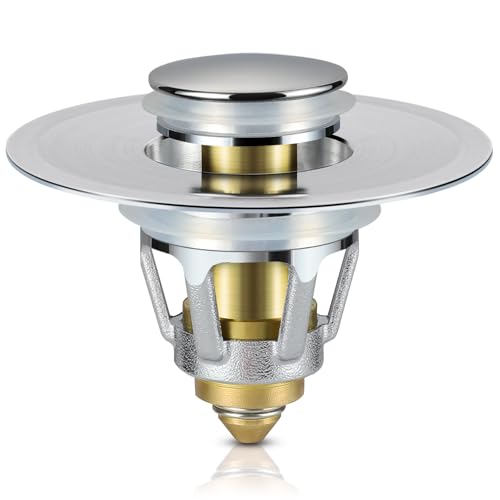 Tgosomt Bathroom Sink Stopper, Bathroom Sink Drain Strainer, Revolutionary Bathroom Accessories and Essentials (Brushed Nickel) - color: Brushed Nickel, size: 1 Pack