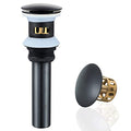 Bathroom Sink Drain with Overflow Hole Black Vessel Vanity Sink Pop Up Drain Stopper with Detachable Basket, Anti-Explosion and Anti-Clogging Drain Strainer - color: Black, size: With Overflow